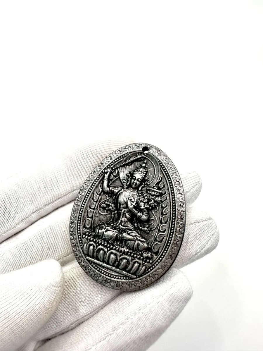 Подвеска Манджушри из метеорита Алетай, амулет оберег — фото 3